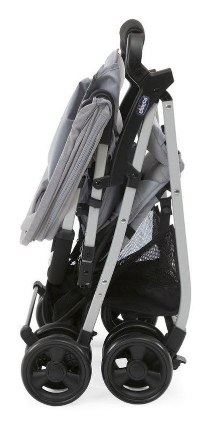 CHICCO Poussette compacte Ohlala 3 -  Des la naissance - Jusqu'a 15kg - Dossier inclinable - Arceau de sécurité - Grey mist