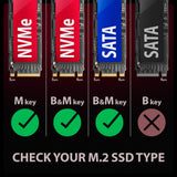 Boitier externe USB-C 3.2 Axagon EEM2-GAM - S-ATA/NVMe M.2 Type 2280 (Noir)