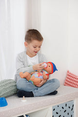 Poupon - BABY BORN - Jonas - 10 fonctions réalistes - 10 accessoires - Bleu et Rouge - 43cm - Des 3 ans