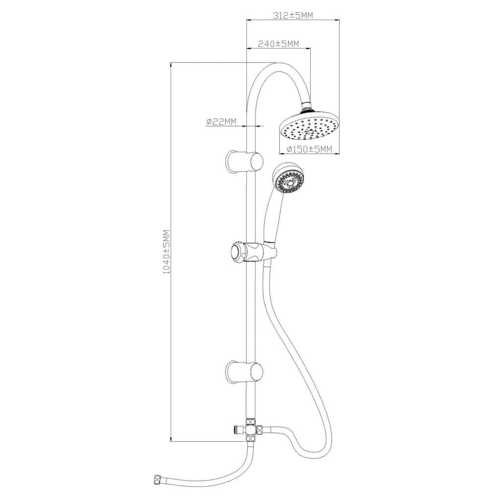 EISL EASY VITAL chrome head shower set