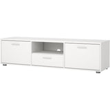 Meuble TV - MEDIA - Blanc mat  - 2 portes, 1 tiroir - 147,2 x 39,8 x 38,4 cm