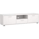 Meuble TV - MEDIA - Blanc mat  - 2 portes, 1 tiroir - 147,2 x 39,8 x 38,4 cm