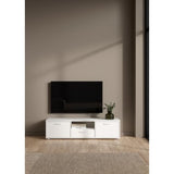 Meuble TV - MEDIA - Blanc mat  - 2 portes, 1 tiroir - 147,2 x 39,8 x 38,4 cm
