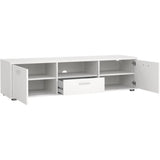 Meuble TV - MEDIA - Blanc mat  - 2 portes, 1 tiroir - 147,2 x 39,8 x 38,4 cm