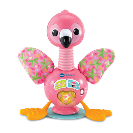 VTECH Flamingo Rigolo — Jouet d'éveil flamant rose 9-36 mois, sons, mélodies et ventouse