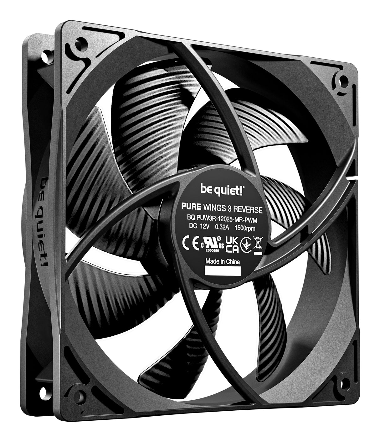 Lot de 3 Ventilateurs de boitier be quiet! Pure Wings 3 PWM Reverse - 12cm (Noir)