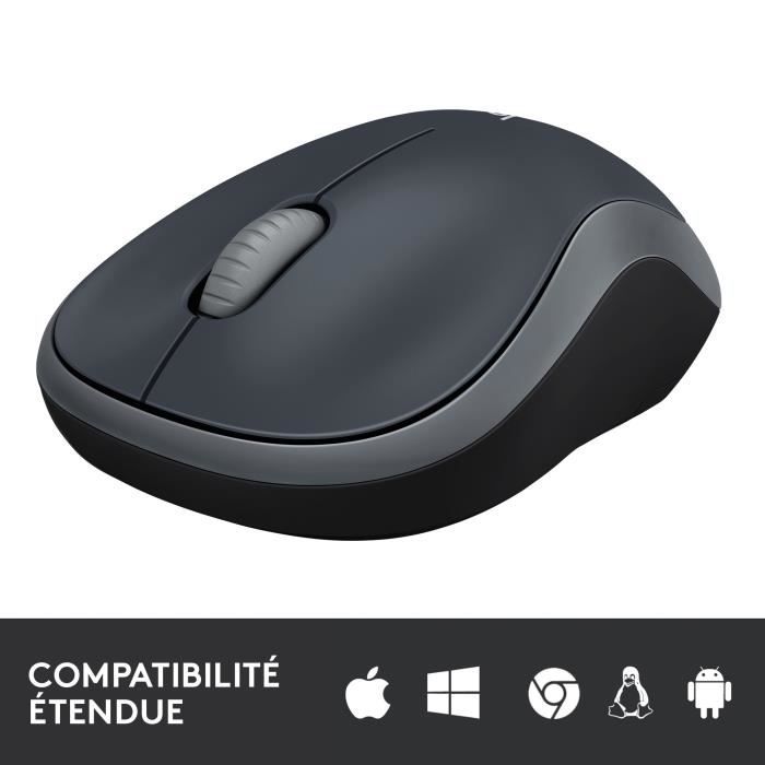 Souris - Sans fil - Logitech - M185 - Gris - Ambidextre