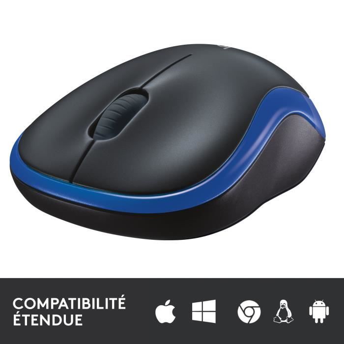 Souris - Sans fil - Logitech - M185 - Bleu - Ambidextre