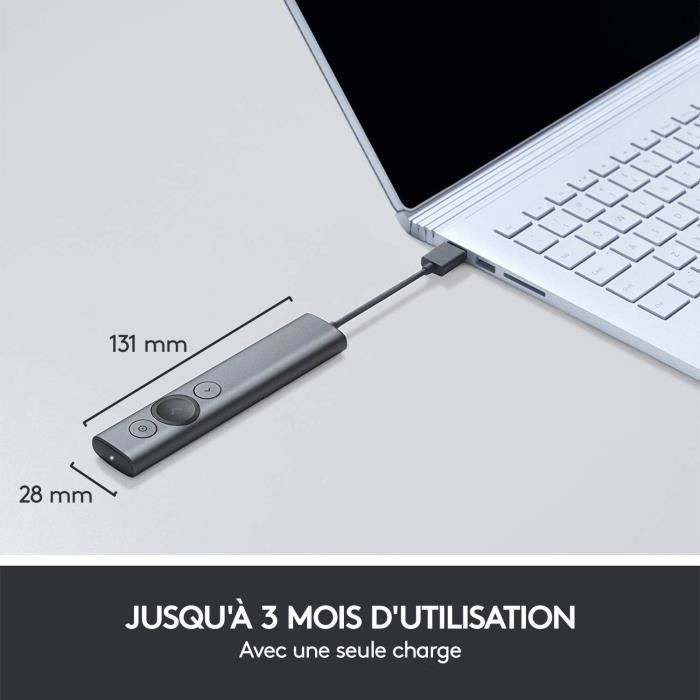 Pointeur - Logitech - Spotlight - Compatible avec Windows / Apple / Linux