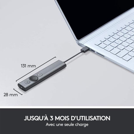 Pointeur - Logitech - Spotlight - Compatible avec Windows / Apple / Linux