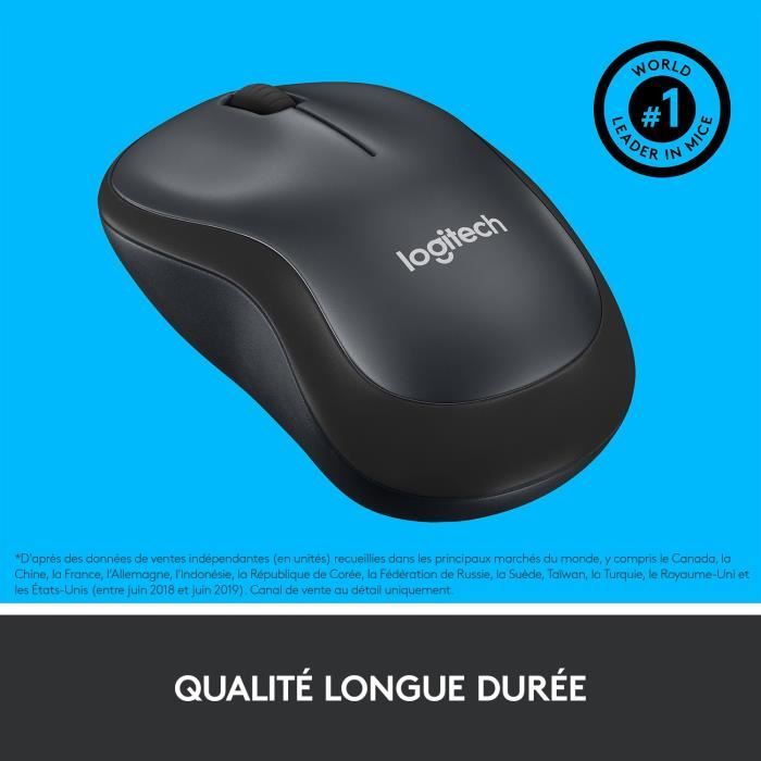 Souris - Sans Fil - Logitech - M220 Silent - Silencieuse - Noir