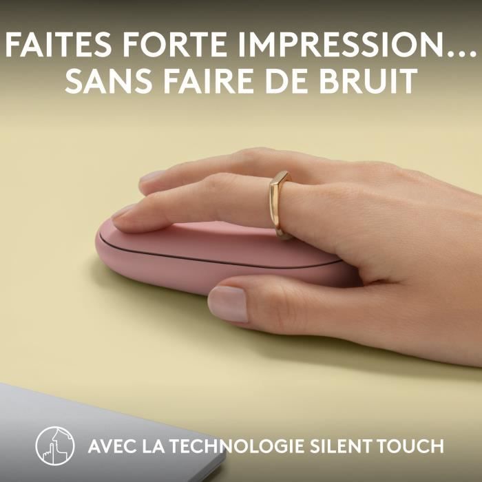 Souris - Sans fil - Logitech - Pebble Mouse 2 M350s - Rose