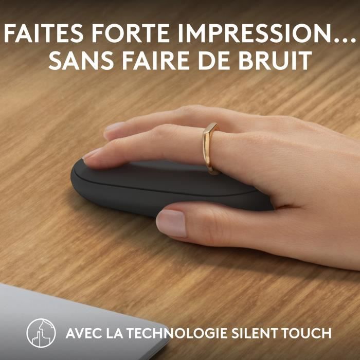 Souris Logitech Pebble Mouse 2 M350s souris fine sans fil Bluetooth, portable, lÈgere - Graphite