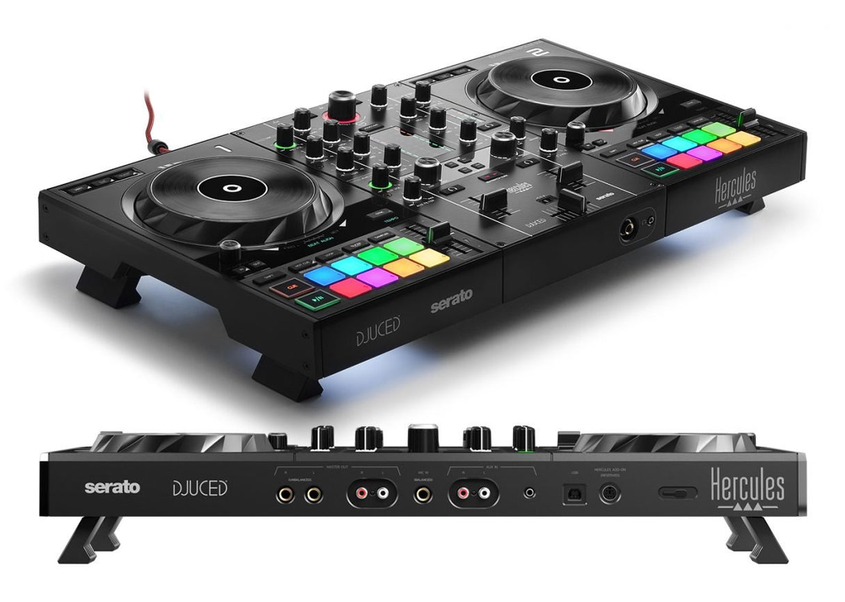 HERCULES DJCONTROL INPULSE 500 - Contrôleur DJ - Interface audio et mixeur hardware intégrés - 16 pads rétroéclaires (RGB) - Noir