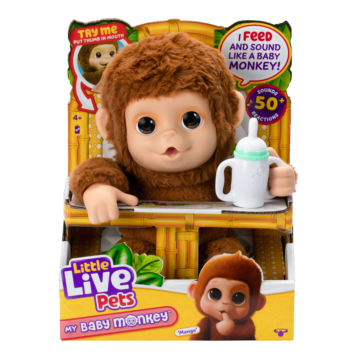 Mon Bébé Singe - MOOSE TOYS - LITTLE LIVE PETS - Singe interactif avec accessoires