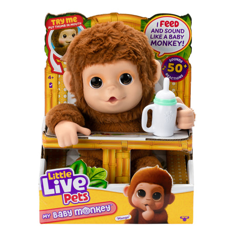 Mon Bébé Singe - MOOSE TOYS - LITTLE LIVE PETS - Singe interactif avec accessoires