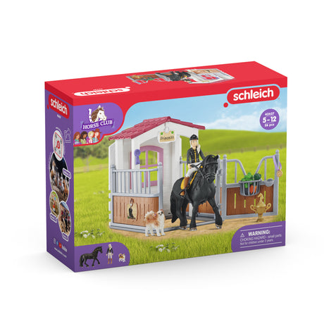 Box avec Tori et Princess, Extension pour écurie schleich avec 26 éléments inclus dont 1 cheval schleich, coffret figurines pour