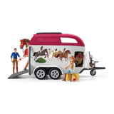 Voyage en voiture avec remorque pour chevaux, Coffret figurines Schleich 42535 Horse Club pour enfants de 5 ans