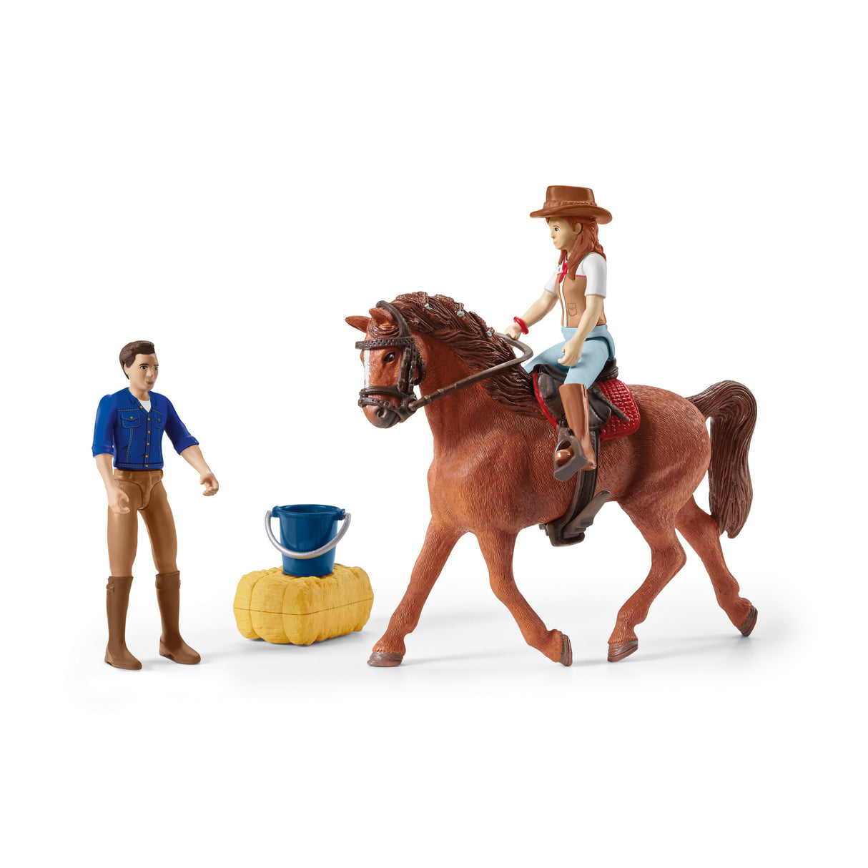 Voyage en voiture avec remorque pour chevaux, Coffret figurines Schleich 42535 Horse Club pour enfants de 5 ans