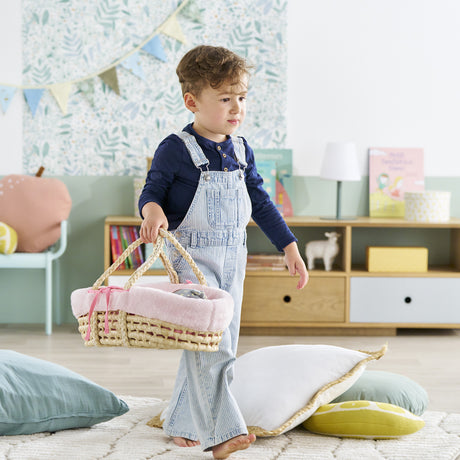 Accessoires poupons - COROLLE - Ensemble Couffin Peluche Rose - pour poupons 36 et 42 cm - des 3 ans