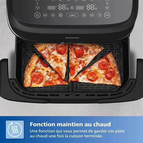 Friteuse sans huile - PHILIPS - NA150/00 - Airfryer Série 1000 - Panier flexible 7.L - Séparateur amovible - 2400W - Noir