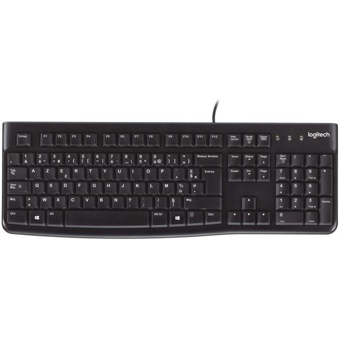 Clavier filaire - Logitech - K120 Business - AZERTY - Noir