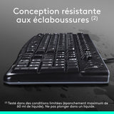Ensemble Clavier Souris - Filaire - Logitech - MK120 - AZERTY - Noir
