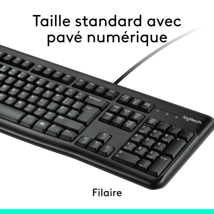 Ensemble Clavier Souris filaire - Logitech - MK120 - AZERTY