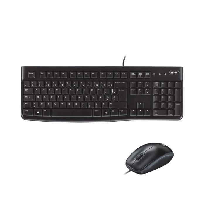 Ensemble Clavier Souris filaire - Logitech - MK120 - AZERTY