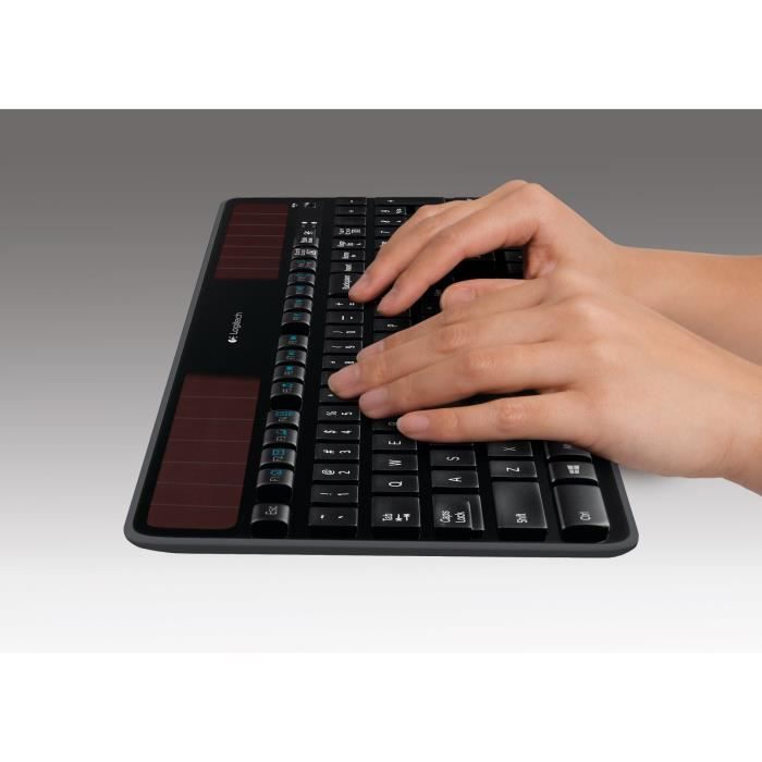 Clavier solaire - Sans fil - Logitech - K750 - AZERTY - Noir