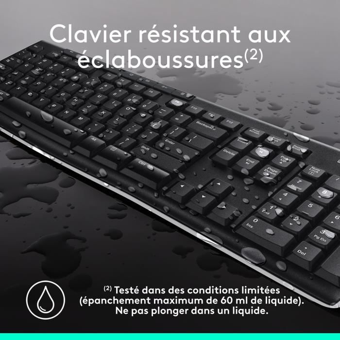 Ensemble clavier et souris - Logitech combo clavier et souris sans fil - MK270 - Windows