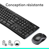 Ensemble Clavier Souris - Sans fil - Logitech - MK270 - AZERTY - Noir