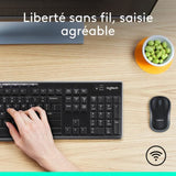 Ensemble Clavier Souris - Sans fil - Logitech - MK270 - AZERTY - Noir
