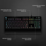 Clavier gamer - Filaire - Logitech G - G213 Prodigy - AZERTY - USB - Noir