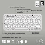 Clavier - Sans fil - Logitech - Pebble Keys 2 K380s - Bouton Easy-switch - Blanc