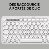 Clavier - Sans fil - Logitech - Pebble Keys 2 K380s - Bouton Easy-switch - Blanc