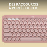 Clavier Logitech Pebble Keys 2 K380s clavier sans fil Bluetooth multidispositif - Rose