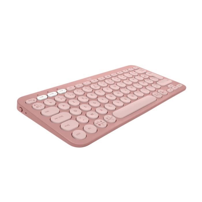 Clavier Logitech Pebble Keys 2 K380s clavier sans fil Bluetooth multidispositif - Rose