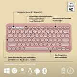 Clavier - Sans fil - Logitech - Pebble Keys 2 K380s - Bouton Easy-switch - Rose