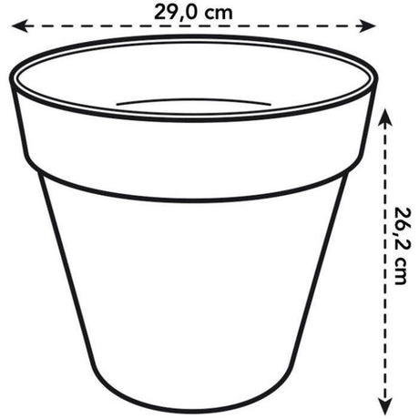 ELHO Lot de 2 pots de fleurs rond Loft Urban - 19 L  - Ř 28.5 x H 26 cm - Noir