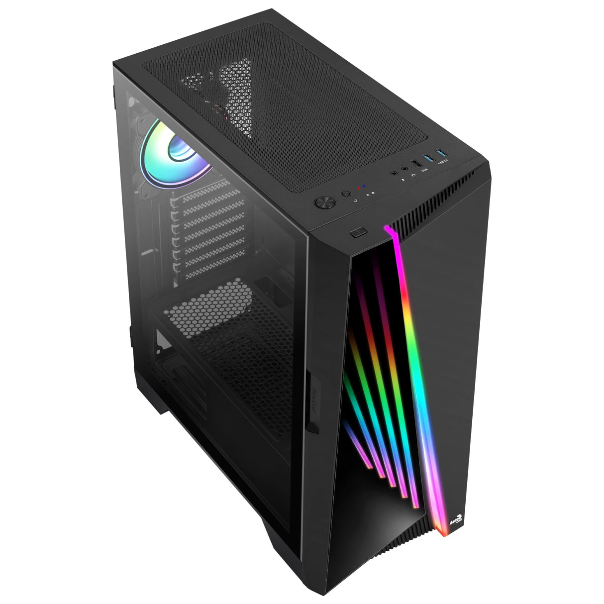 Boitier Moyen Tour E-ATX AeroCool Mirage V1 RGB avec panneau vitré (Noir)