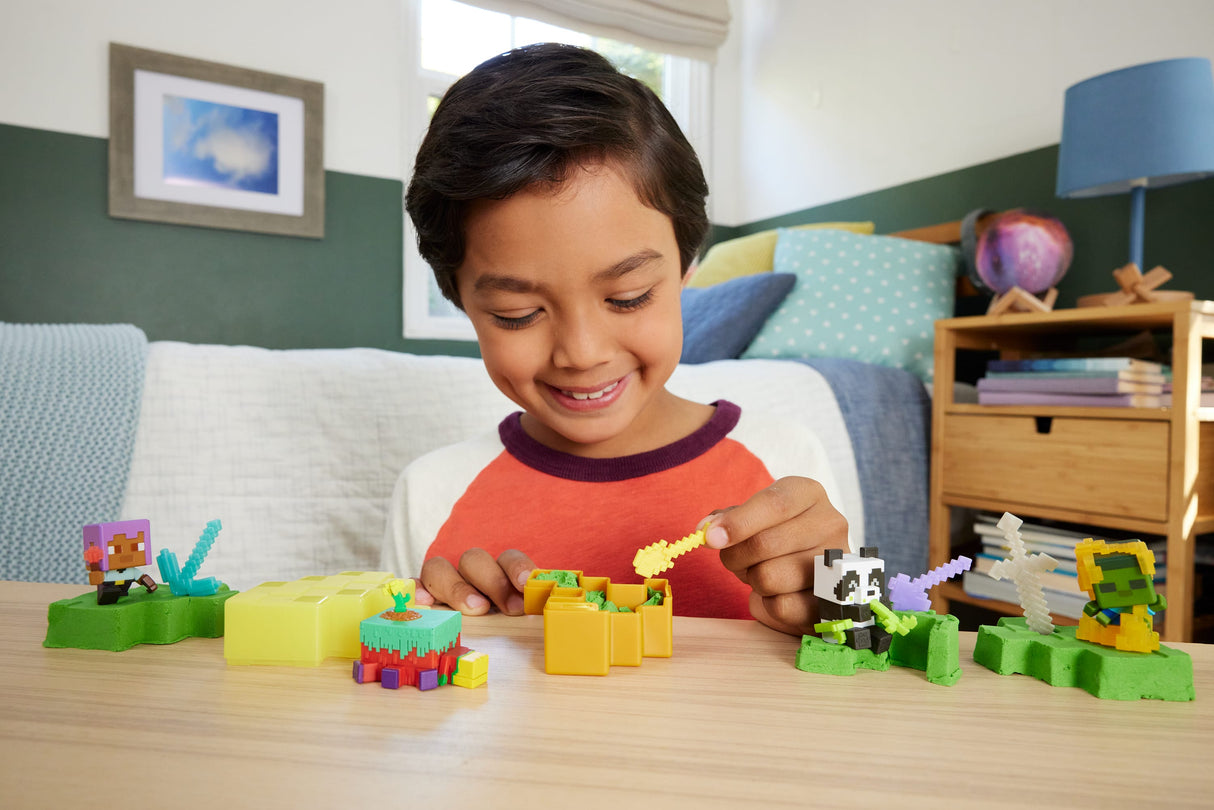 Minecraft-Mini-Tetes Modulables - Assortiment de figurines - Minecraft - HTK99 (modele aléatoire)