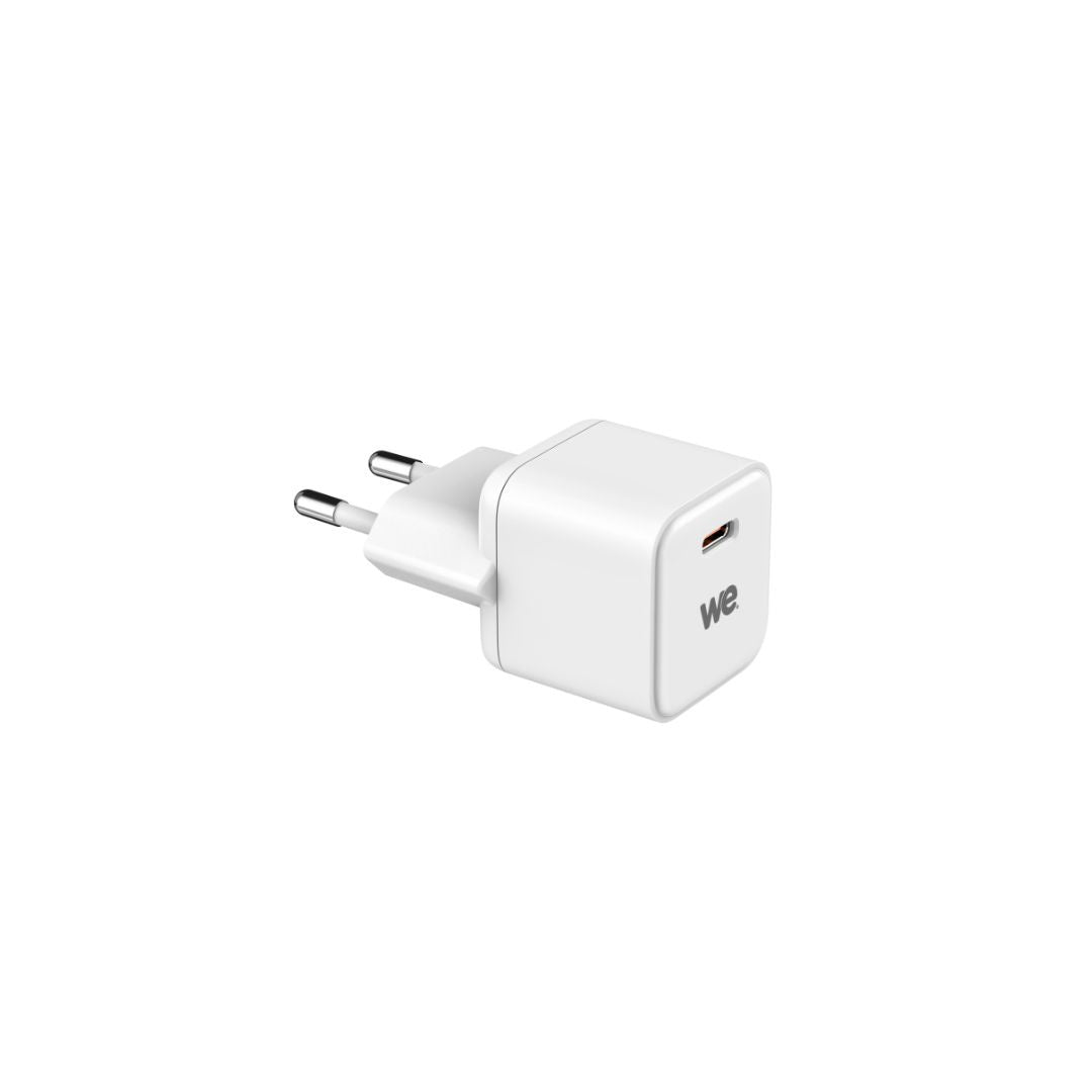 Chargeur secteur WE GaN 1 Port USB-C : 5V/3A, 9V/2.22A, 12V/1.67A, 20W, Compatib