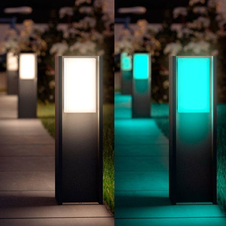 Borne lumineuse basse - PHILIPS HUE - Turaco - Gris anthracite - IP44 - Lumiere blanche et colorée - 1100 lumens