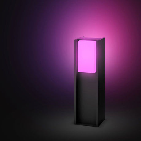 Borne lumineuse basse - PHILIPS HUE - Turaco - Gris anthracite - IP44 - Lumiere blanche et colorée - 1100 lumens