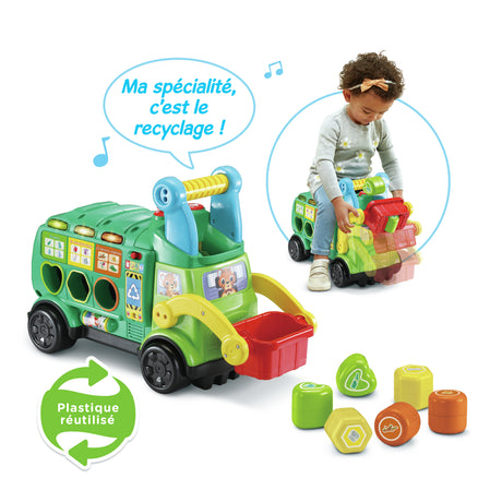 Porteur Maxi Camion Poubelle Recyclo'Formes - VTECH BABY - Jouet éducatif pour enfant de 18 a 36 mois