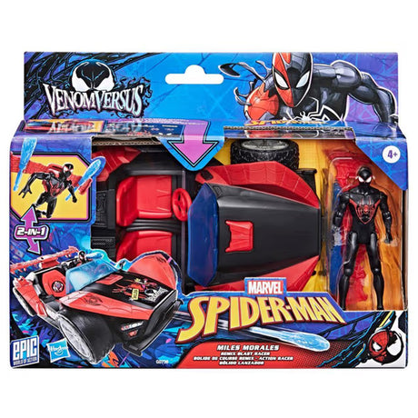 Figurine 10 cm Miles Morales Bolide de course Remix, Marvel Spider-Man VenomVersus Epic World of Action, des 4 ans