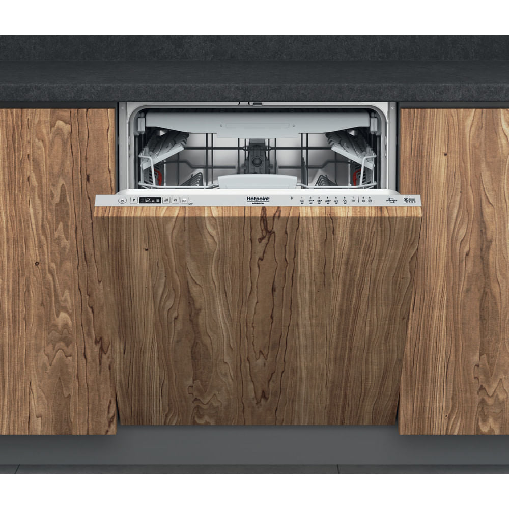 Lave-vaisselle tout encastrable HOTPOINT HI5030WEF - 14 couverts - Induction - L60cm - 43 dB - tiroir a couverts