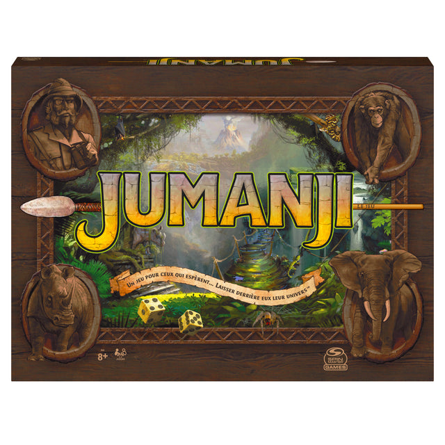 Jumanji le jeu - SPIN MASTER - Edition Rétro - Jeu de plateau pour Toute La Famille ou entre Adultes
