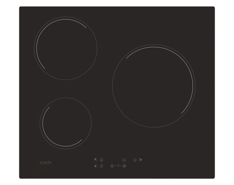Plaque de cuisson vitrocéramique CANDY CH63CT - 3 foyers - L 60cm - Noir